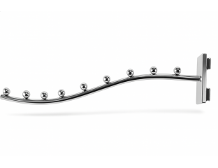 Кронштейн (Флейта) в рейку (волна) 35см (9 шариков) хром