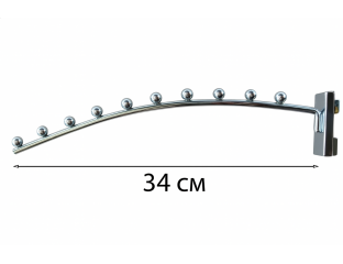 Кронштейн (Флейта) в рейку полумесяц 34 см хром