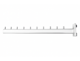Кронштейн (Флейта) в рейку, хром, 40 см (10 гвоздиков)