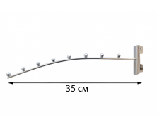 Кронштейн (Флейта) у рейку хромований 35см (8 кульок)