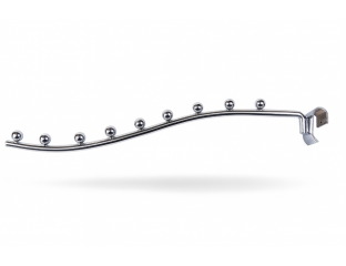 Кронштейн (Флейта) на перемычку-волна, 35см, хром (9 шариков)