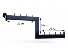 Кронштейн (Флейта) на перемичку Чорний 45 см Зігзаг
