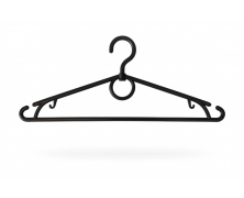 Вішак плечики пластмасові для одягу кільце (чорний) 39 см Україна