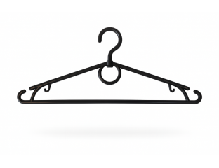 Вешалка плечики пластмассовые для одежды кольцо (черный) 39 см Украина