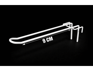 Торговый Крючок двойной на сетку 9 см (белый)