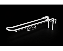 Торговый Крючок двойной на сетку 6.5 см (белый)