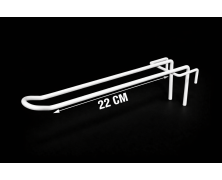 Торговый Крючок двойной на сетку 22 см (белый)