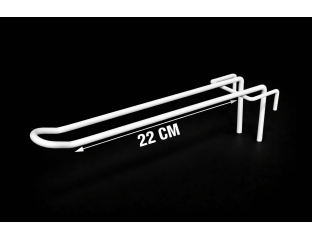 Торговый Крючок двойной на сетку 22 см (белый)