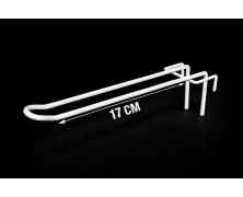 Торговый Крючок двойной на сетку 17 см (белый)