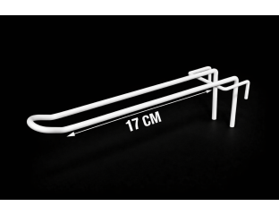 Торговый Крючок двойной на сетку 17 см (белый)