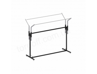 Стійка КНИЖКА Довжина 1,50м, висота регулюється від 1,30м до 1,70м, колір чорний, сірий