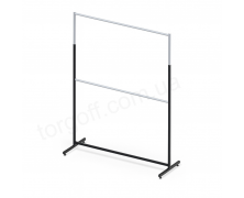 Вешалка Стойка для одежды двухъярусная L1.5м, высота регулируется от 1,70м до 2,20м, цвет чёрный, серый