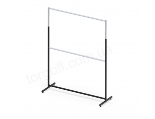 Вешалка Стойка для одежды двухъярусная L1.5м, высота регулируется от 1,70м до 2,20м, цвет чёрный, серый