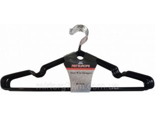 Вешалки плечики силикон для одежды (толстый) (черный) 40 см, крючок не поворотный