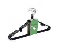 Вешалки плечики металлические в силиконовом покрытии (чёрные) 40 см неповоротный