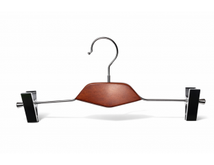 Вешалки плечики тремпеля с деревянной вставкой с прищепками для брюк и юбок, 35 см